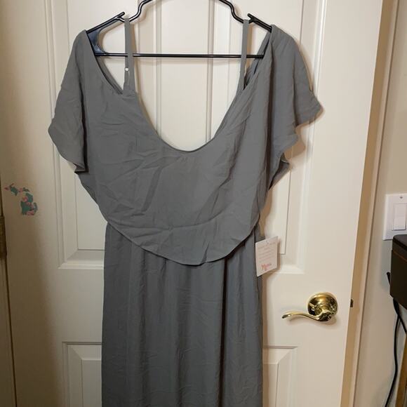 Show Me Your Mumu Caitlin Ruffle maxi gray XL NWT - Picture 7 of 10
